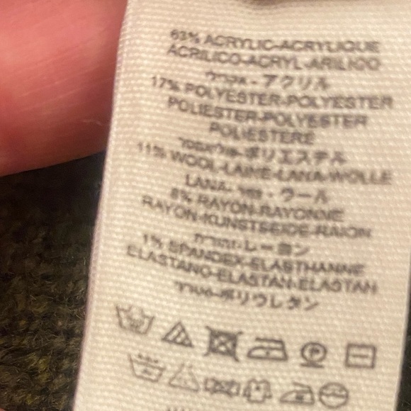 Free People Women’s Olive Green Wool Blend Oversized Sweater Bell Sleeve S-L - Picture 7 of 11